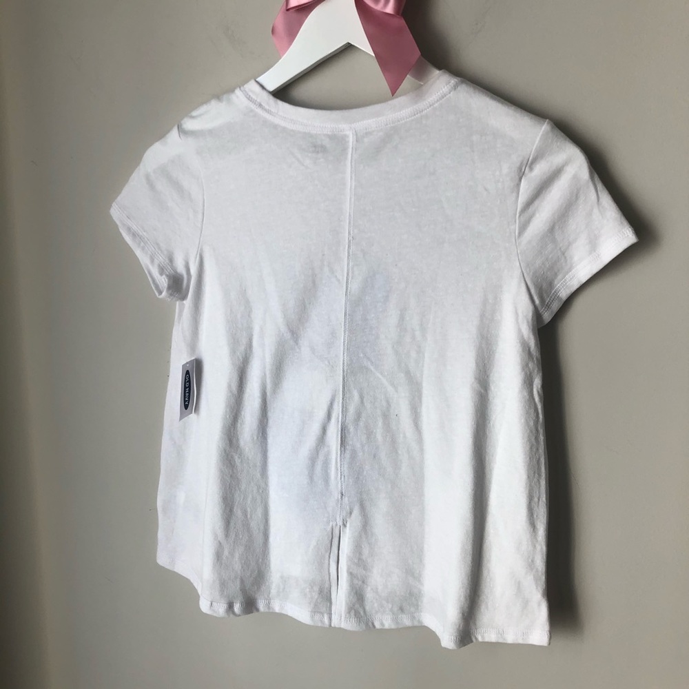 Old Navy White Holographic Unicorn Shortsleeve Tshirt Girls Large 10-12 - Picture 5 of 7